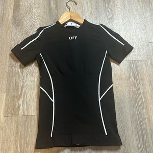 Off-White Athletic Piped Short Sleeve T-Shirt Black XS